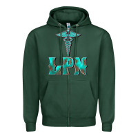 Sports Green licensed practical nurse medical symbol Zipper Hoodie - BarkalooDesign