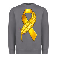 Storm Childhood Cancer Ribbon with Feather Heavyweight Sweatshirt - texasbilliewilder
