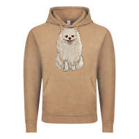 Vintage Coffee white pomeranian Vintage Hoodie - RanaPortraitStore