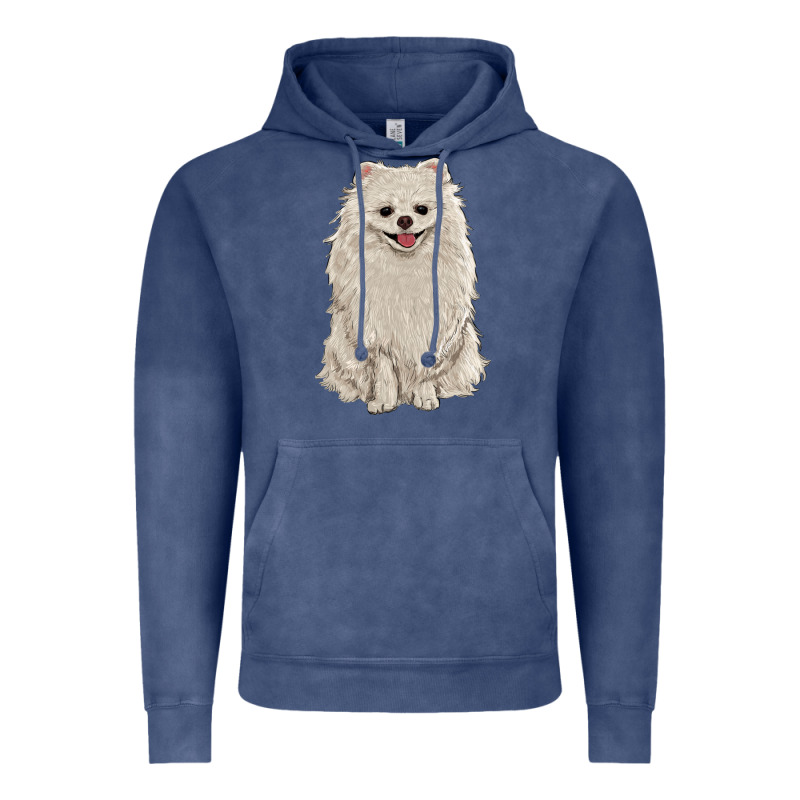 White Pomeranian Vintage Hoodie by RanaPortraitStore | Teevron
