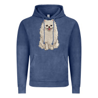 Vintage Denim white pomeranian Vintage Hoodie - RanaPortraitStore