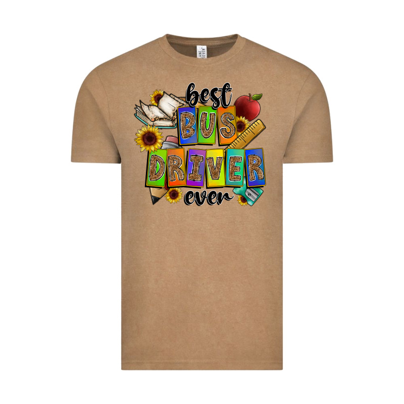 Best Bus Driver Ever Vintage Tee by CowhideDigitalArt | Teevron