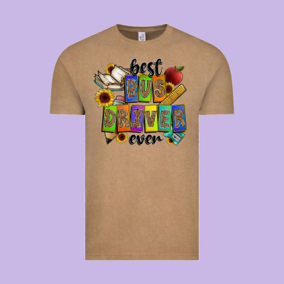 Best Bus Driver Ever Vintage Tee Designed By Cowhidedigitalart