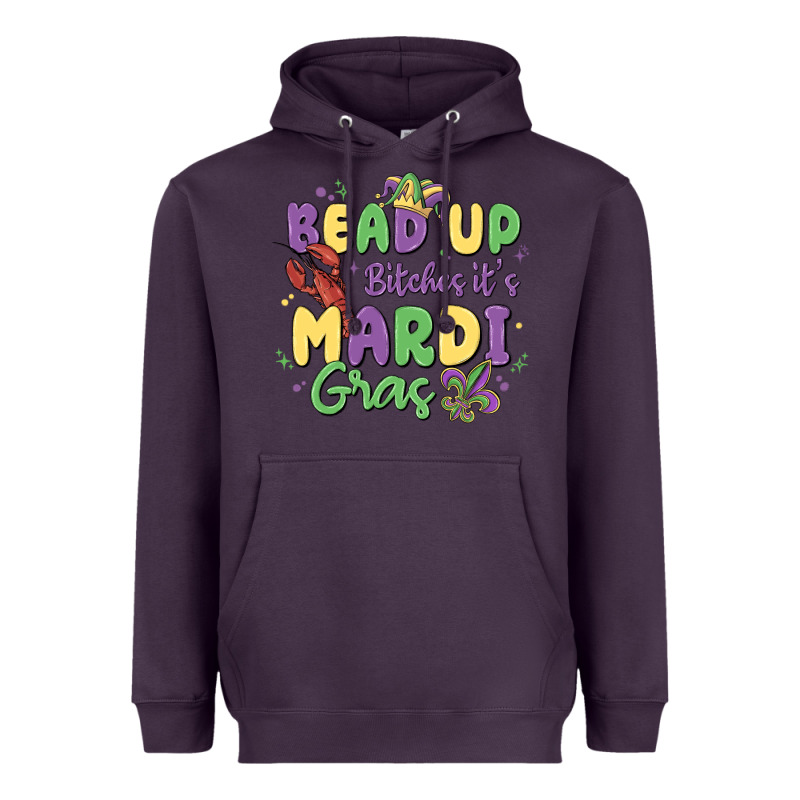 Bead Up Bitches It's Mardi Gras Heavyweight Hoodie by MaliasSmallBusiness | Teevron