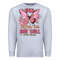 Heather Grey god is within her she will not fail Premium Sweatshirt - MaliasSmallBusiness