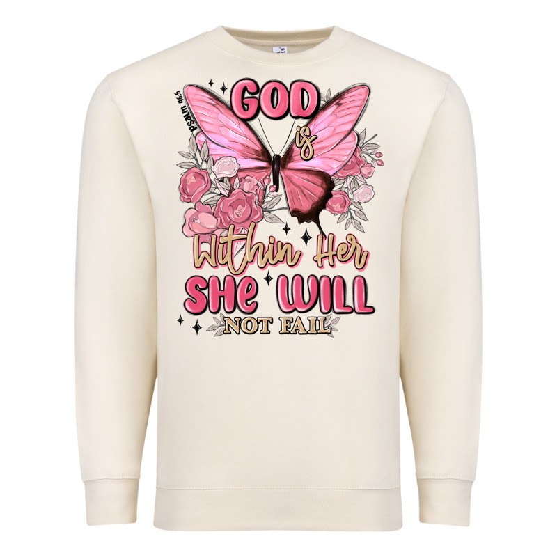 God Is Within Her She Will Not Fail Premium Sweatshirt by MaliasSmallBusiness | Teevron