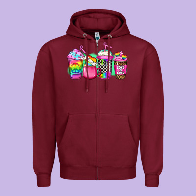 Lgbtq Coffee Zipper Hoodie Designed By Jasminsmagicworld