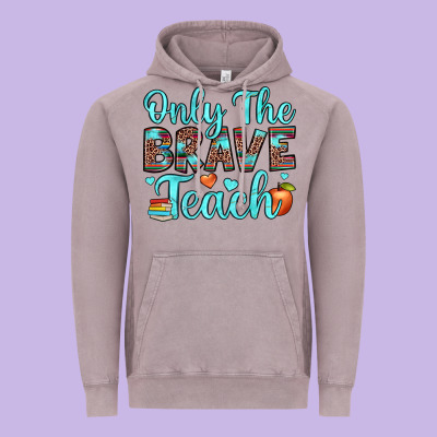 Only The Brave Teach Vintage Hoodie Designed By Jahusdesignshop