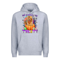Heather Grey did somebody say treat Premium Hoodie - LillyAllenDesigns