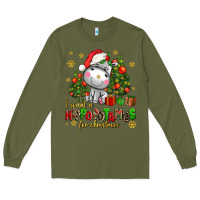 Army Green i want a hippopotamus for christmas Long Sleeve Tee - AdoDesignShop