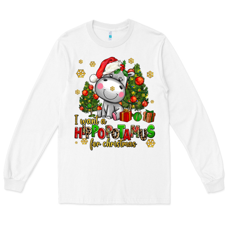 I Want A Hippopotamus For Christmas Long Sleeve Tee by AdoDesignShop | Teevron