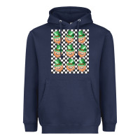 Navy boujee checker board leprechaun Heavyweight Hoodie - MaliasSmallBusiness