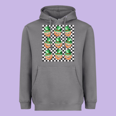 Boujee Checker Board Leprechaun Heavyweight Hoodie Designed By Maliassmallbusiness