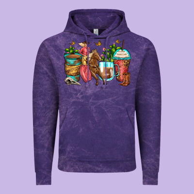 Cowgirl Coffee Cups Vintage Hoodie Designed By Zillion Design Studio