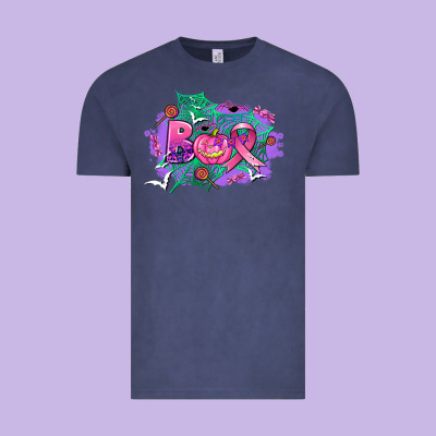 Halloween Boo With Cancer Ribbon Vintage Tee Designed By Adodesignshop