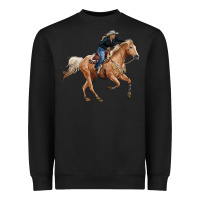 Black horse body with cowgirl Heavyweight Sweatshirt - RanaPortraitStore