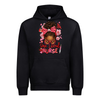 Black one loved nurse afro messy bun Urban Hoodie - texasbilliewilder