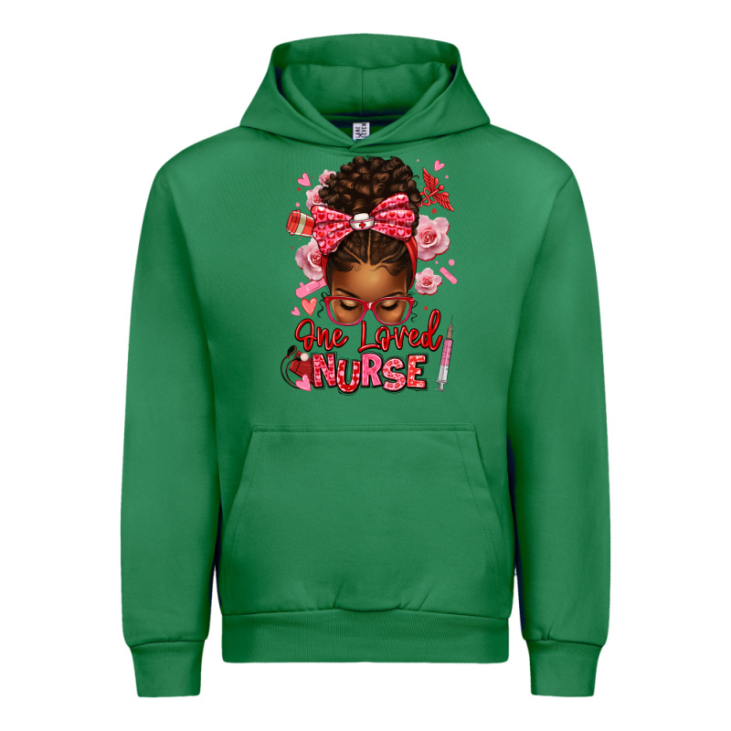 One Loved Nurse Afro Messy Bun Urban Hoodie by texasbilliewilder | Teevron