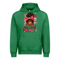 Emerald one loved nurse afro messy bun Urban Hoodie - texasbilliewilder