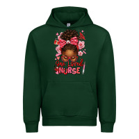 Forest Green one loved nurse afro messy bun Urban Hoodie - texasbilliewilder