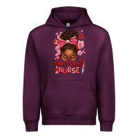 Mauve Wine one loved nurse afro messy bun Urban Hoodie - texasbilliewilder