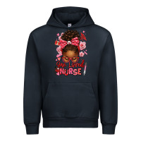Navy one loved nurse afro messy bun Urban Hoodie - texasbilliewilder