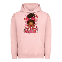 Pigment Salmon one loved nurse afro messy bun Urban Hoodie - texasbilliewilder