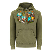 Vintage Olive cowboy coffee cups Vintage Hoodie - Zillion Design Studio