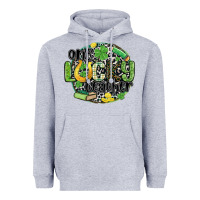 Heather Grey one lucky teacher Heavyweight Hoodie - MaliasSmallBusiness