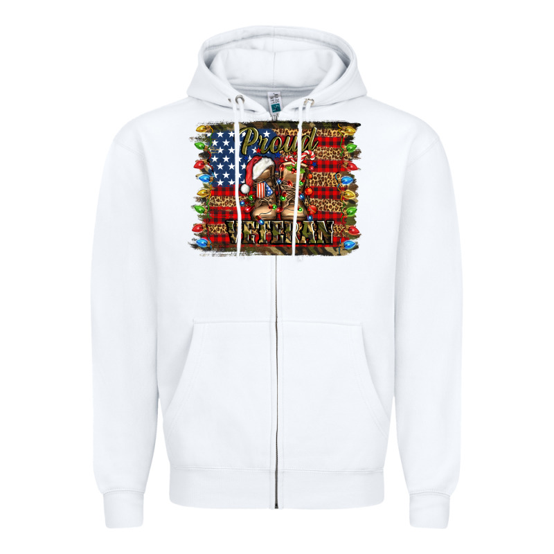 Proud Veteran Christmas Army Zipper Hoodie by Jasminsmagicworld | Teevron
