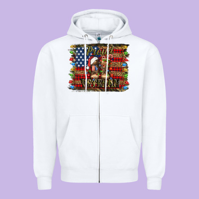 Proud Veteran Christmas Army Zipper Hoodie Designed By Jasminsmagicworld