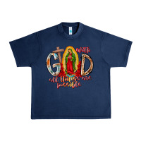 Navy With God All Things Are Possible Urban Heavy Tee - RacoonDesign