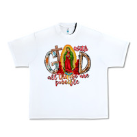 White With God All Things Are Possible Urban Heavy Tee - RacoonDesign