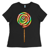 Black rainbow lollipop Ladies Tee - AdoDesignShop