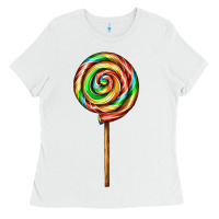 White rainbow lollipop Ladies Tee - AdoDesignShop
