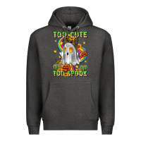 Charcoal Heather too cute too spook Premium Hoodie - LillyAllenDesigns