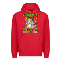 Red too cute too spook Premium Hoodie - LillyAllenDesigns