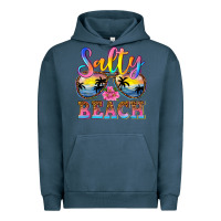 Pigment Midnight Navy Salty beach Urban Hoodie - NancyCooperArtShop