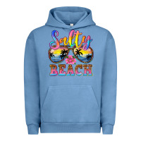 Pigment Pebble Blue Salty beach Urban Hoodie - NancyCooperArtShop