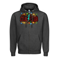 Charcoal Heather lightning bolt mama christmas Zipper Hoodie - Jasminsmagicworld