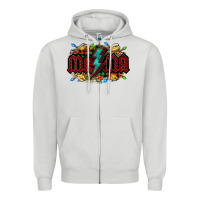 Dove Grey lightning bolt mama christmas Zipper Hoodie - Jasminsmagicworld