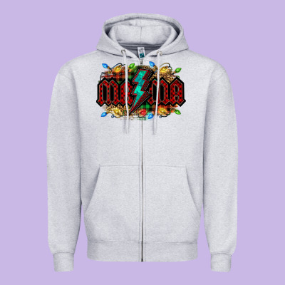 Lightning Bolt Mama Christmas Zipper Hoodie Designed By Jasminsmagicworld