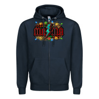 Navy lightning bolt mama christmas Zipper Hoodie - Jasminsmagicworld