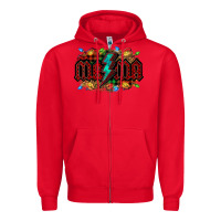 Red lightning bolt mama christmas Zipper Hoodie - Jasminsmagicworld