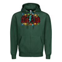 Sports Green lightning bolt mama christmas Zipper Hoodie - Jasminsmagicworld