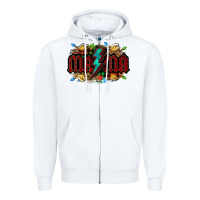 White lightning bolt mama christmas Zipper Hoodie - Jasminsmagicworld