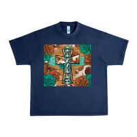 Navy blessed cross Urban Heavy Tee - BarkalooDesign