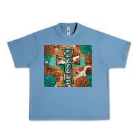 Pebble Blue blessed cross Urban Heavy Tee - BarkalooDesign