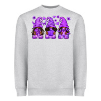Heather Grey Domestic Violence Warrior Afro Gnomes Heavyweight Sweatshirt - texasbilliewilder