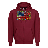 Burgundy christmas american flag background Zipper Hoodie - Jasminsmagicworld